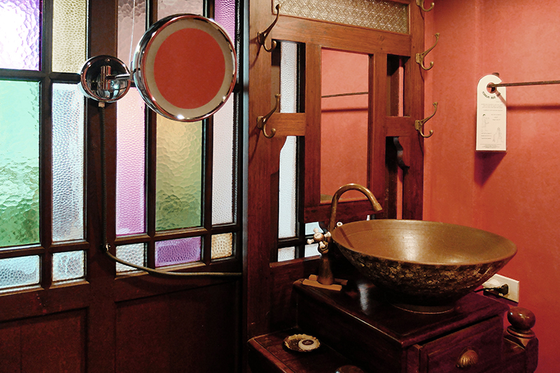 Old style basin in bathroom